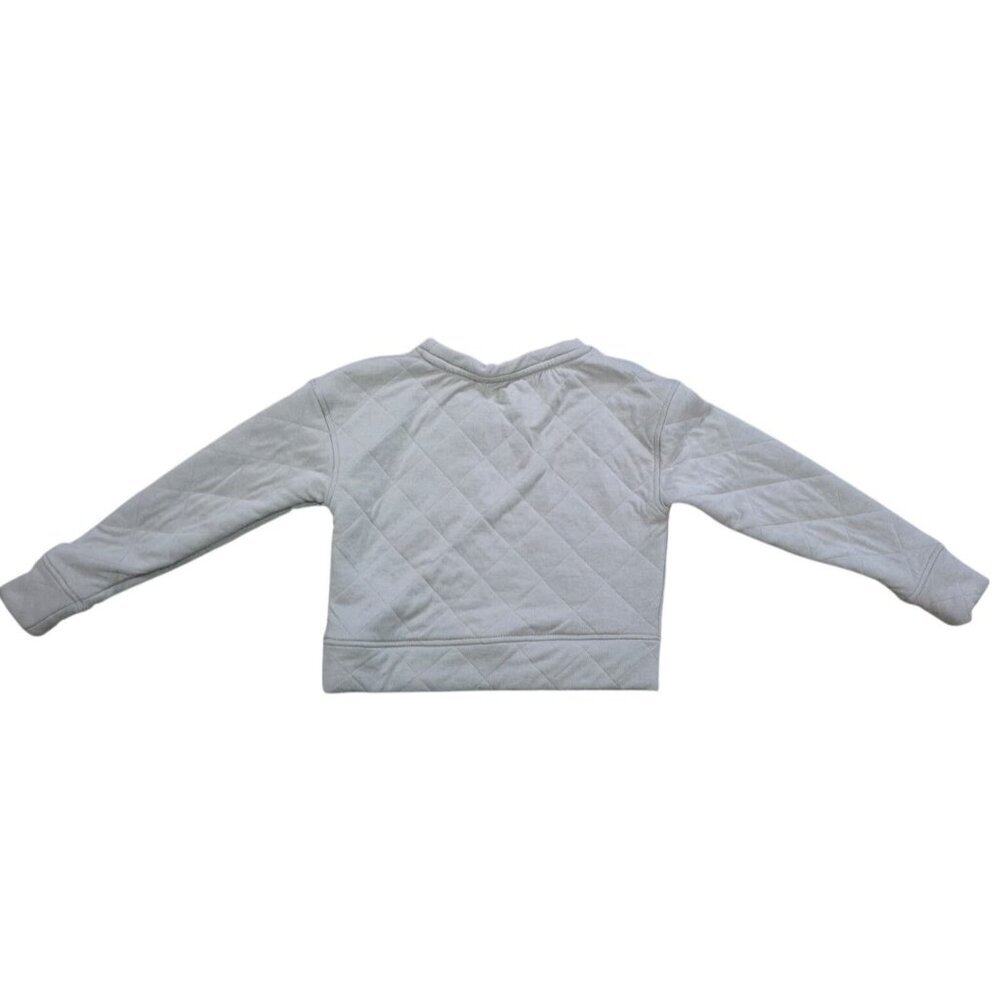 Girls 2PC Beige Quilted Sweatshirt & Glitter Peach Graphic Tee Set Size 5/6 - Picture 5 of 9